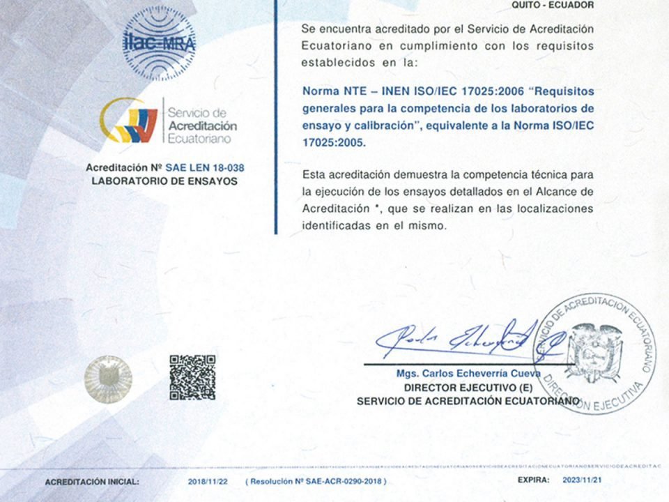 Certificado Acreditación SAE